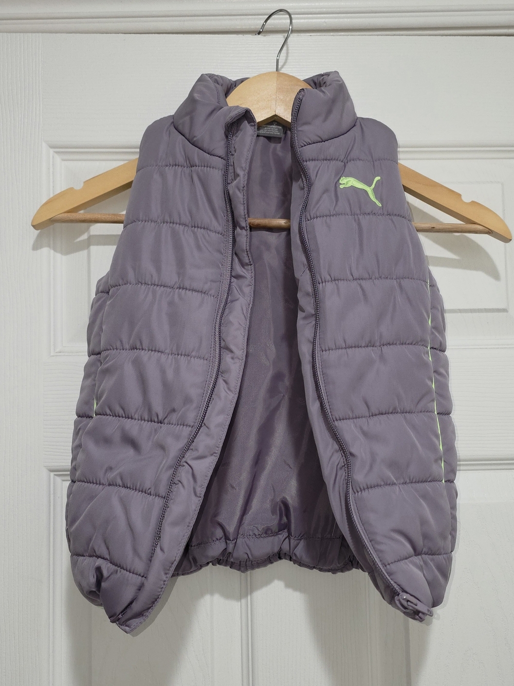 PUMA Girls' Lavender Puffer Vest, Size 5